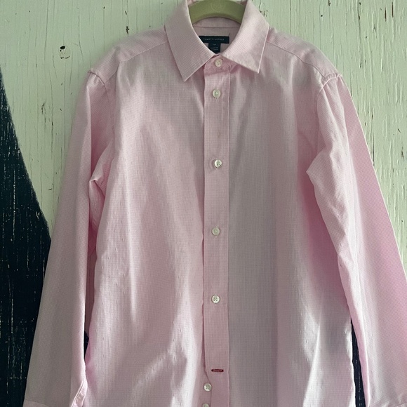 TOMMY HILIFIGER BOYS CROSS CHECKED CLASSIC SHIRT IN PINK SZ: 10 - Picture 2 of 10